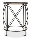 Drum & Fife Lamp Table  Aged Wht Marble, by Sarreid, 2' length x 2' width x 2'5" height thumbnail 3