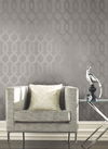 Viva Lounge Silver Metallic Wallpaper, by York Wall, 33' length x 1'9" width x 0.02" depth thumbnail 3
