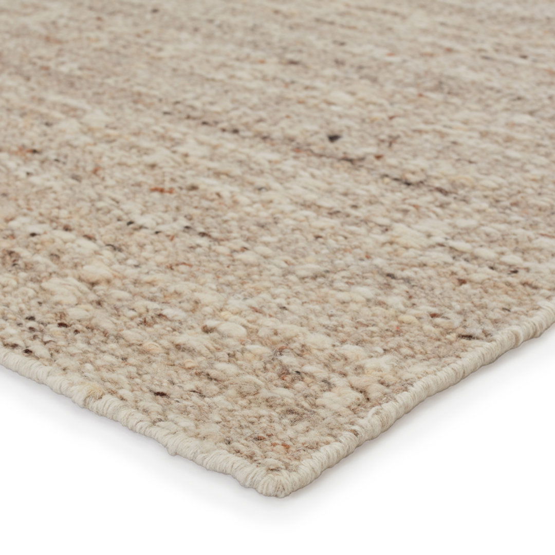 Jaipur Living Caldara LEO07 Handmade Solid Beige and Ivory Area Rug (9'x12') large image 
