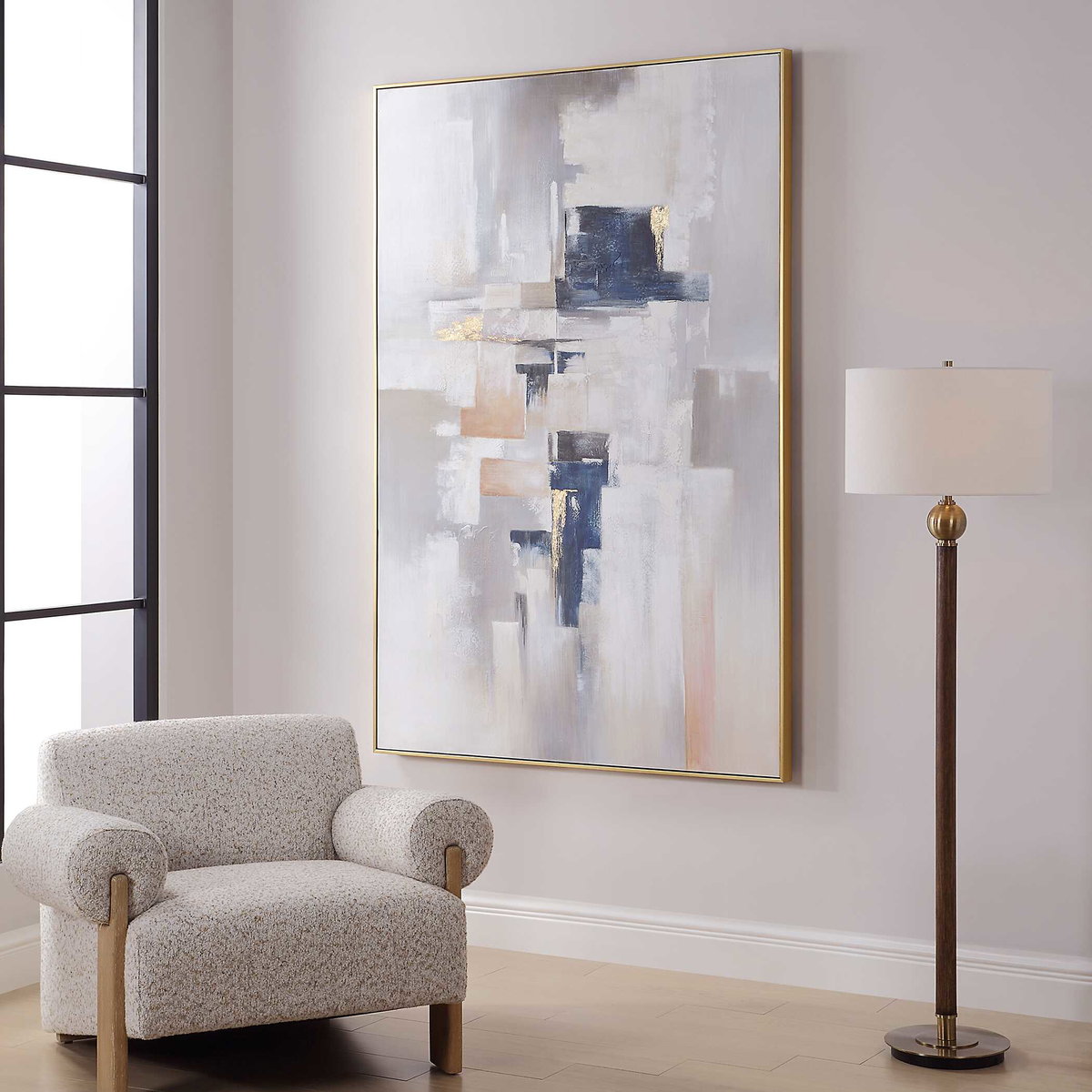 Waterfront Geometric Abstract Art, by Uttermost, 49" width x 73" height x 2" depth View 4