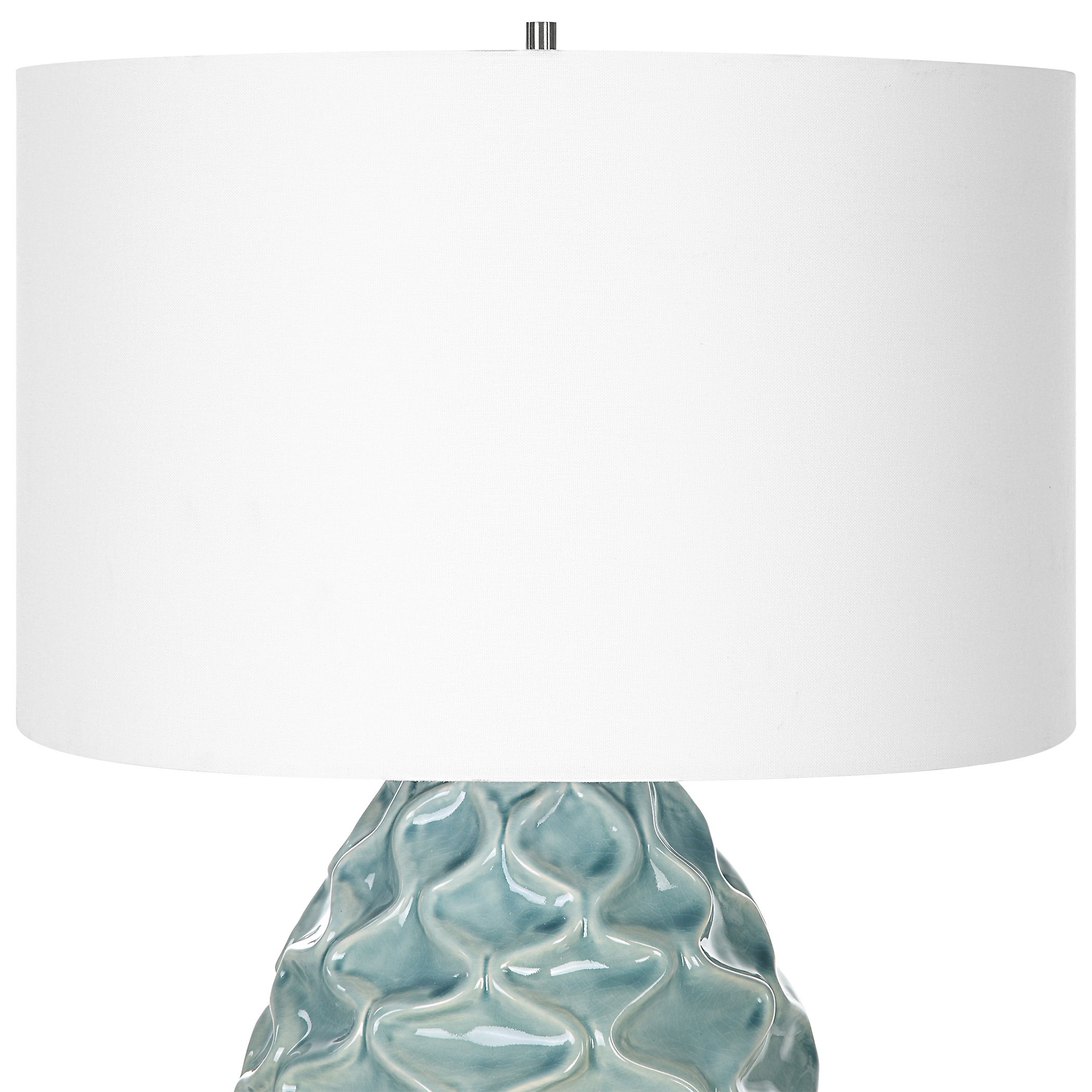 Laced Up Sea Foam Glass Table Lamp large image 