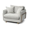 Roy II Frost Gray Upholstered and Brown Wood Frame Arm Chair thumbnail 0