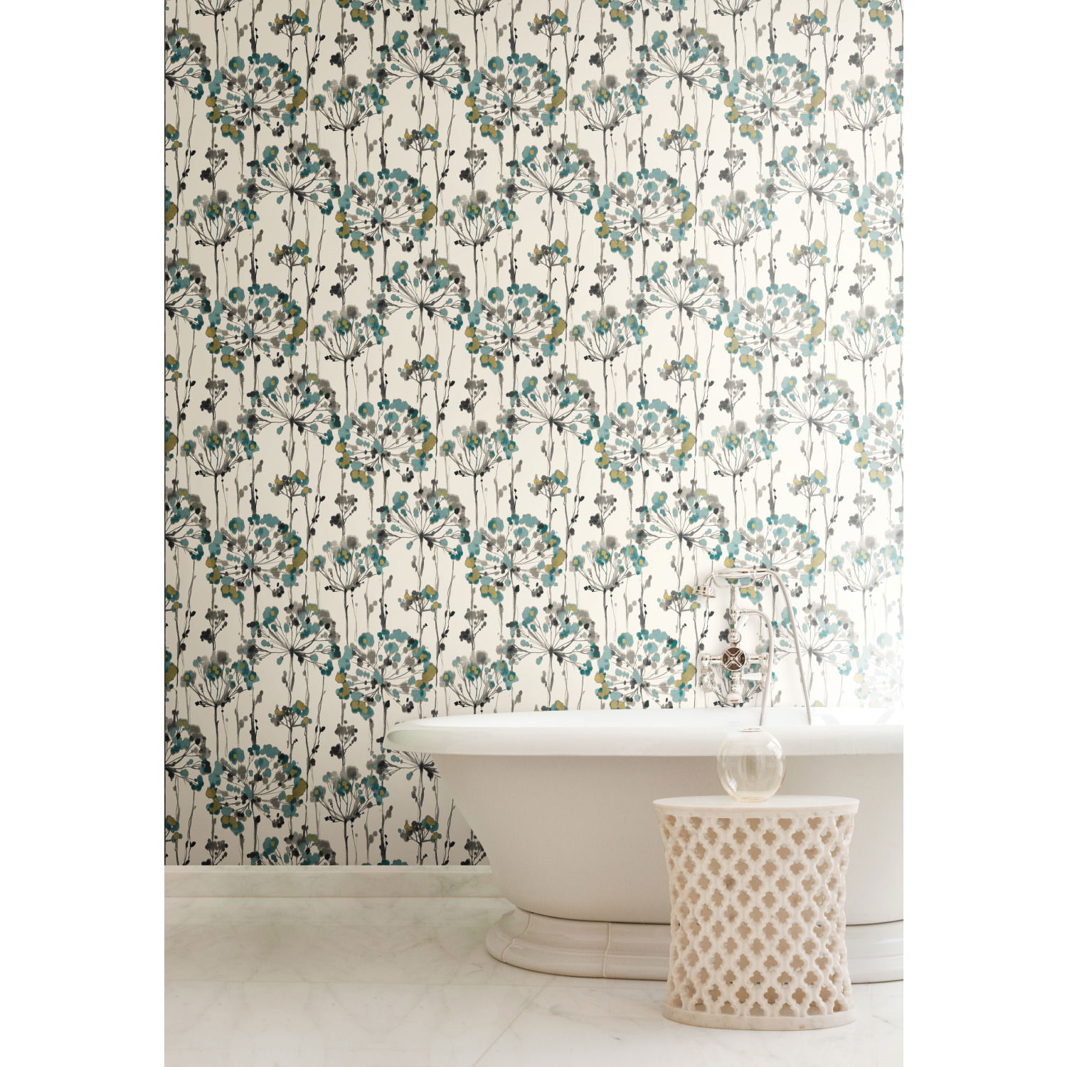 Flourish Gold Metallic Wallpaper, by York Wall, 27' length x 2'3" width x 0.02" depth View 7