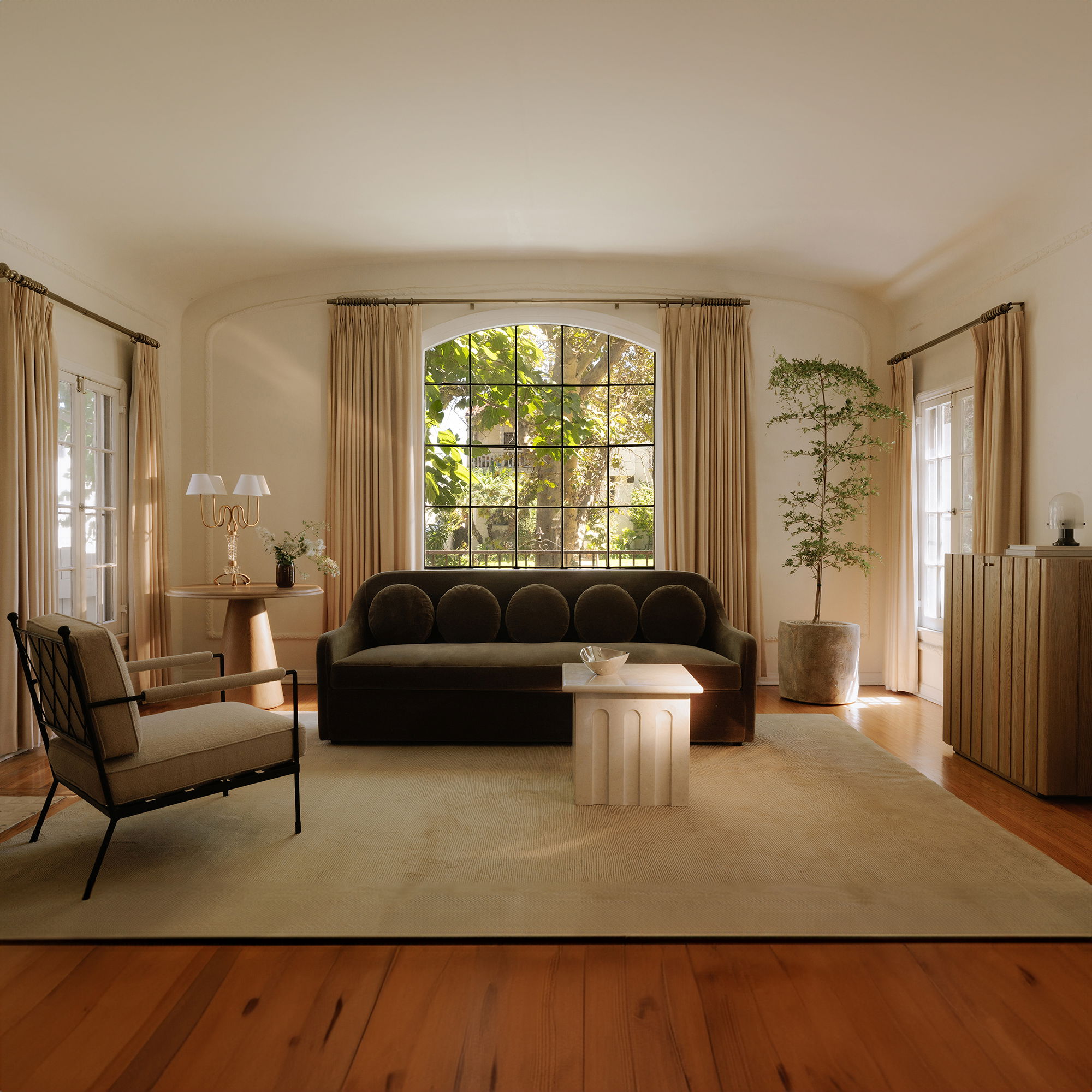 Vecchia Accent Chair Beige, by Moe's Home, 25.5" width x 32.65" height x 34.25" depth View 9