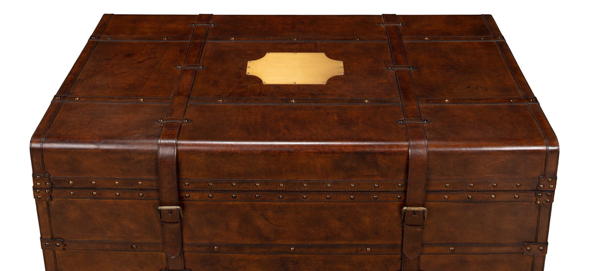 Laramie Trunk Coffee Table, by Sarreid, 2'2" length x 3'7" width x 1'8" height View 13