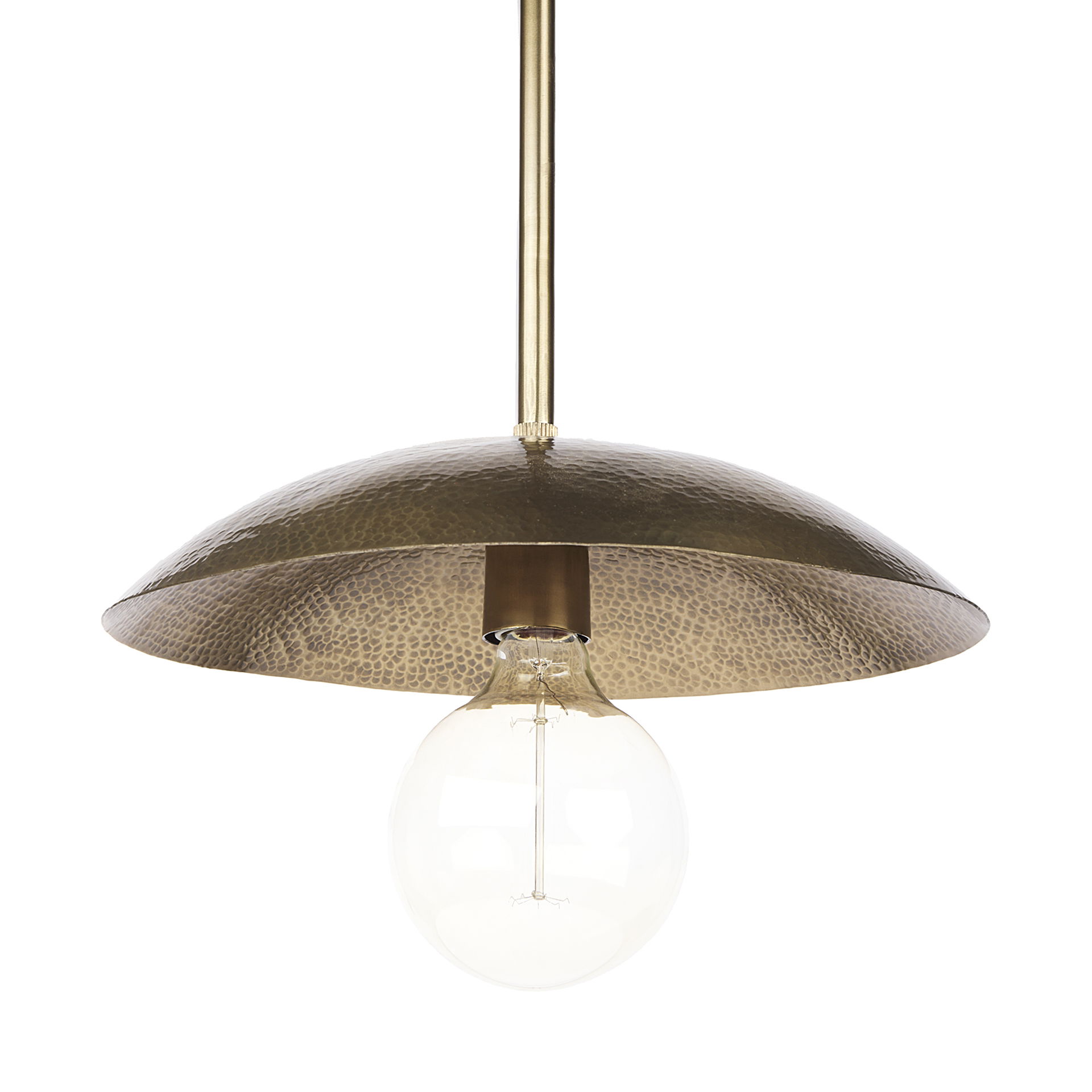 Garnet 13L x 13W Gold Hammered Metal Pendant Light large image 