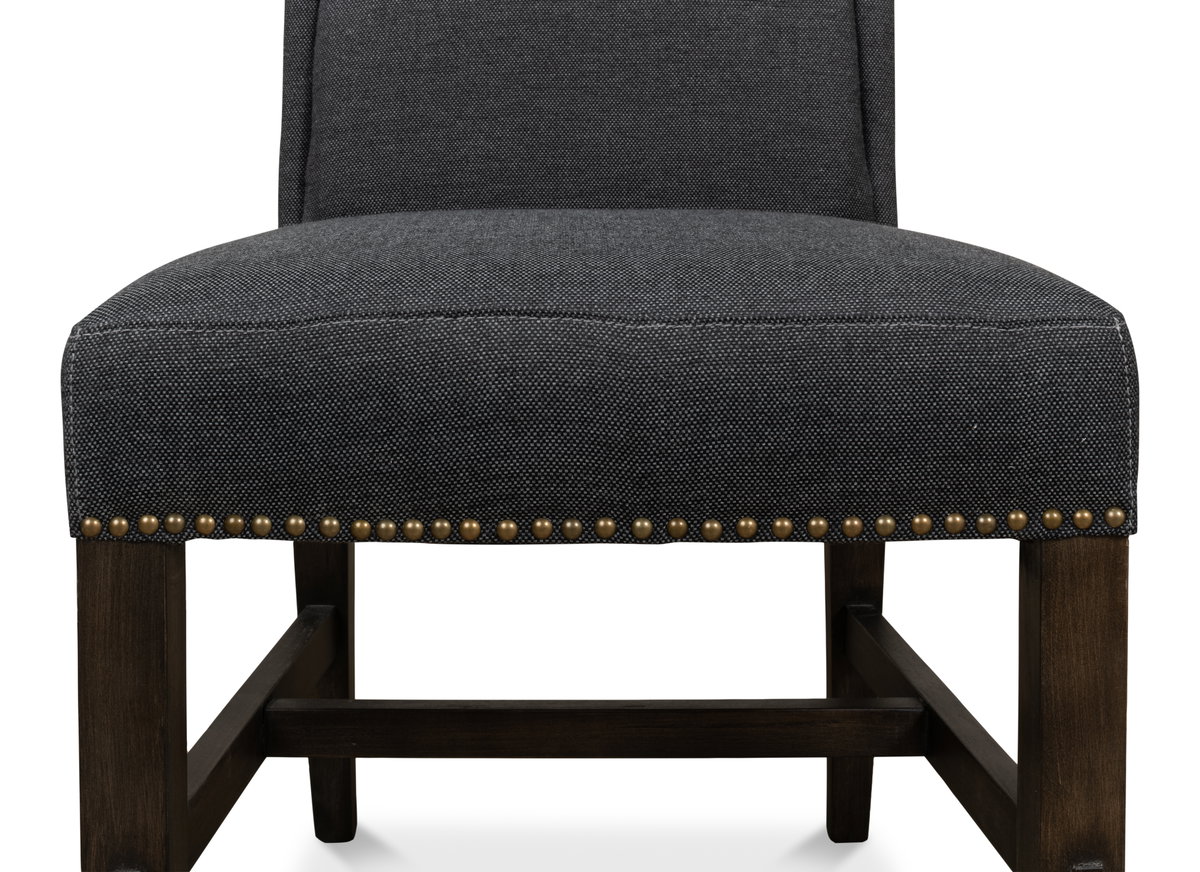 Black High Back Dining Chair, by Sarreid, 2'2" length x 1'9" width x 3'10" height View 13