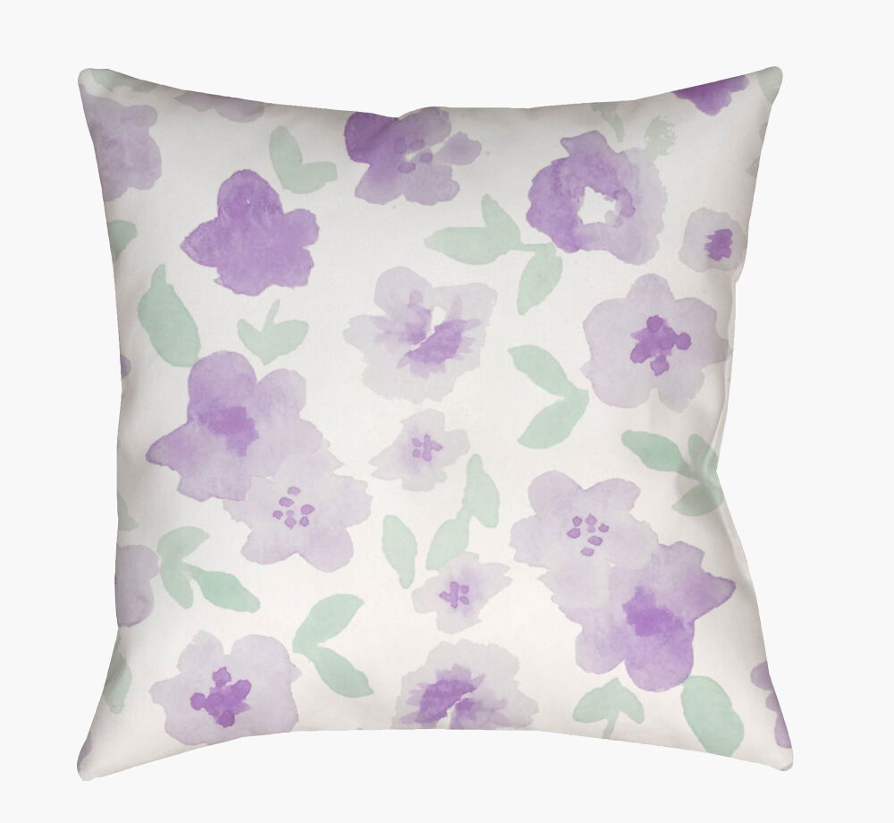 Flowers Accent Pillow, Decorative Pillow by Surya, 18" length x 18" width