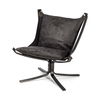 Colarado Black Leather Cushions with Black Metal Frame Sling-Style Accent Chair thumbnail 0