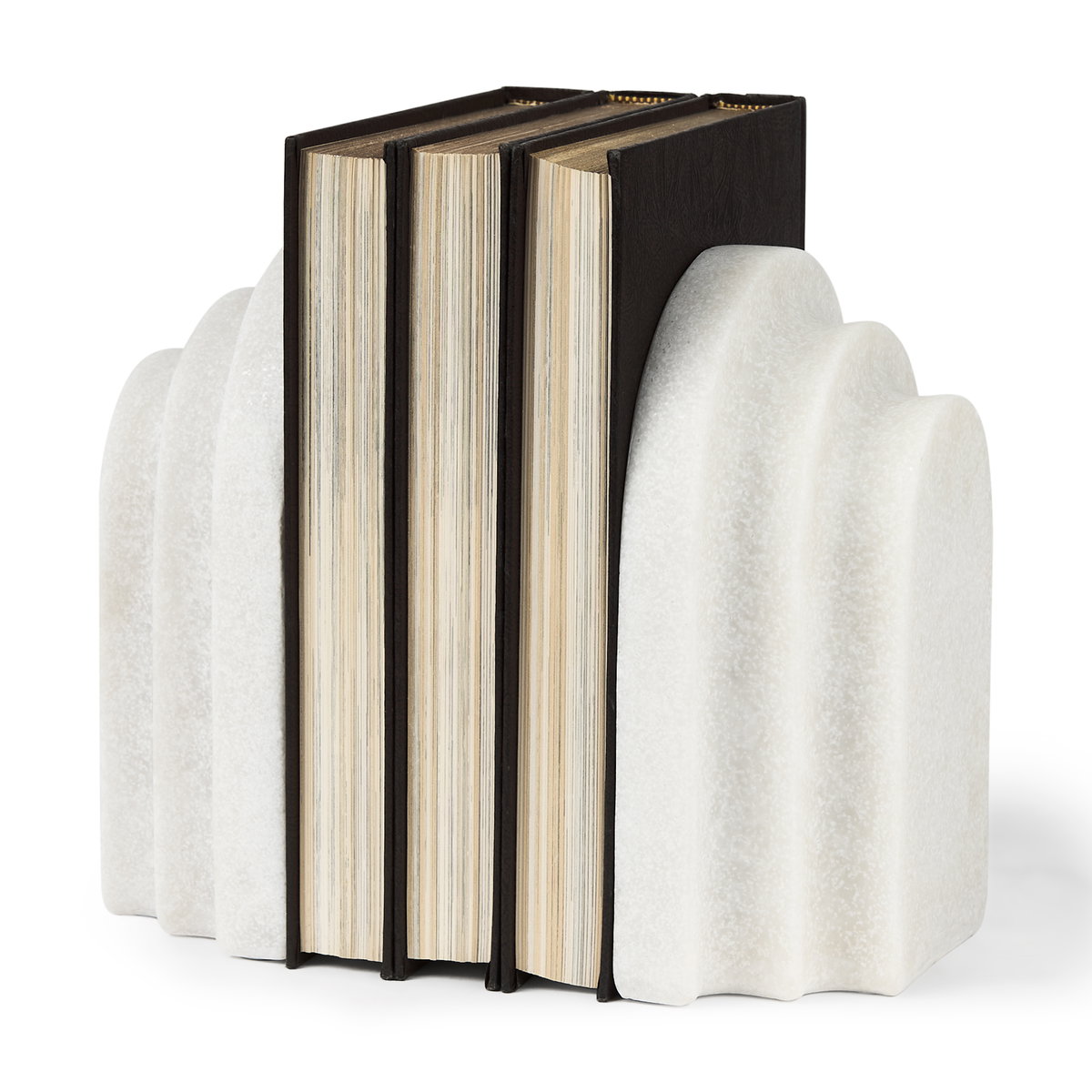 Empire Granite Resin Arc Book End Set, Bookend by Mercana, 14.57" length x 4.92" width x 10.24" height View 1