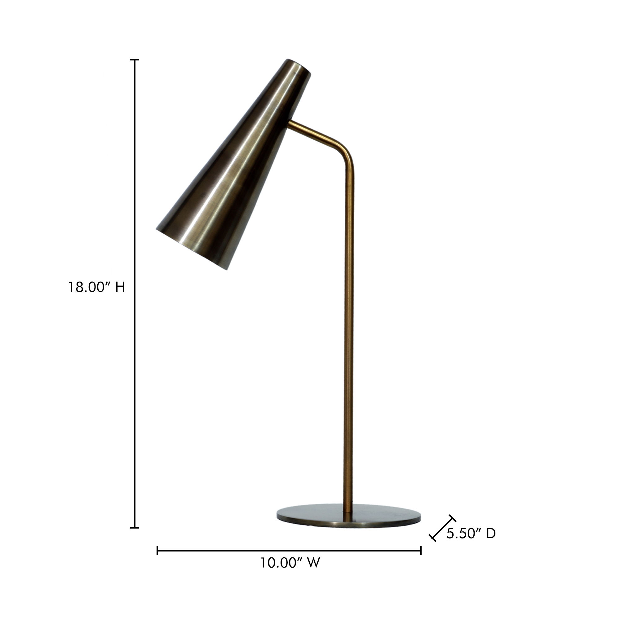 Trumpet Table Lamp, by Moe's Home, 11" width x 18.5" height x 5.5" depth View 4