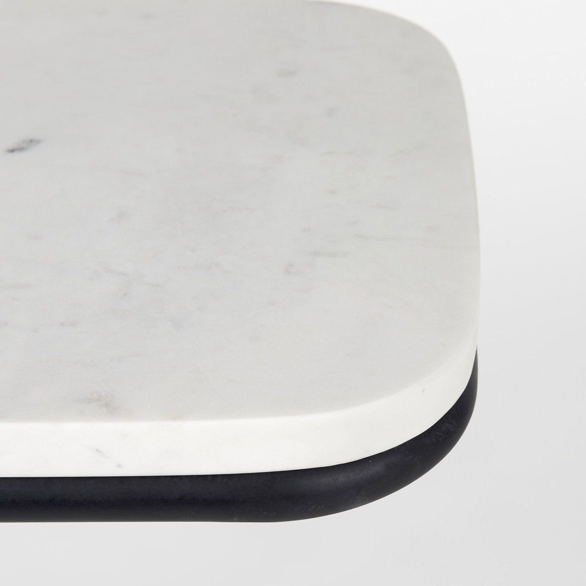 Kyra  White Marble Top with Black Iron Frame C-Shaped End and Side Table, Side & End Table by Mercana, 12" length x 20" width x 23" height View 7