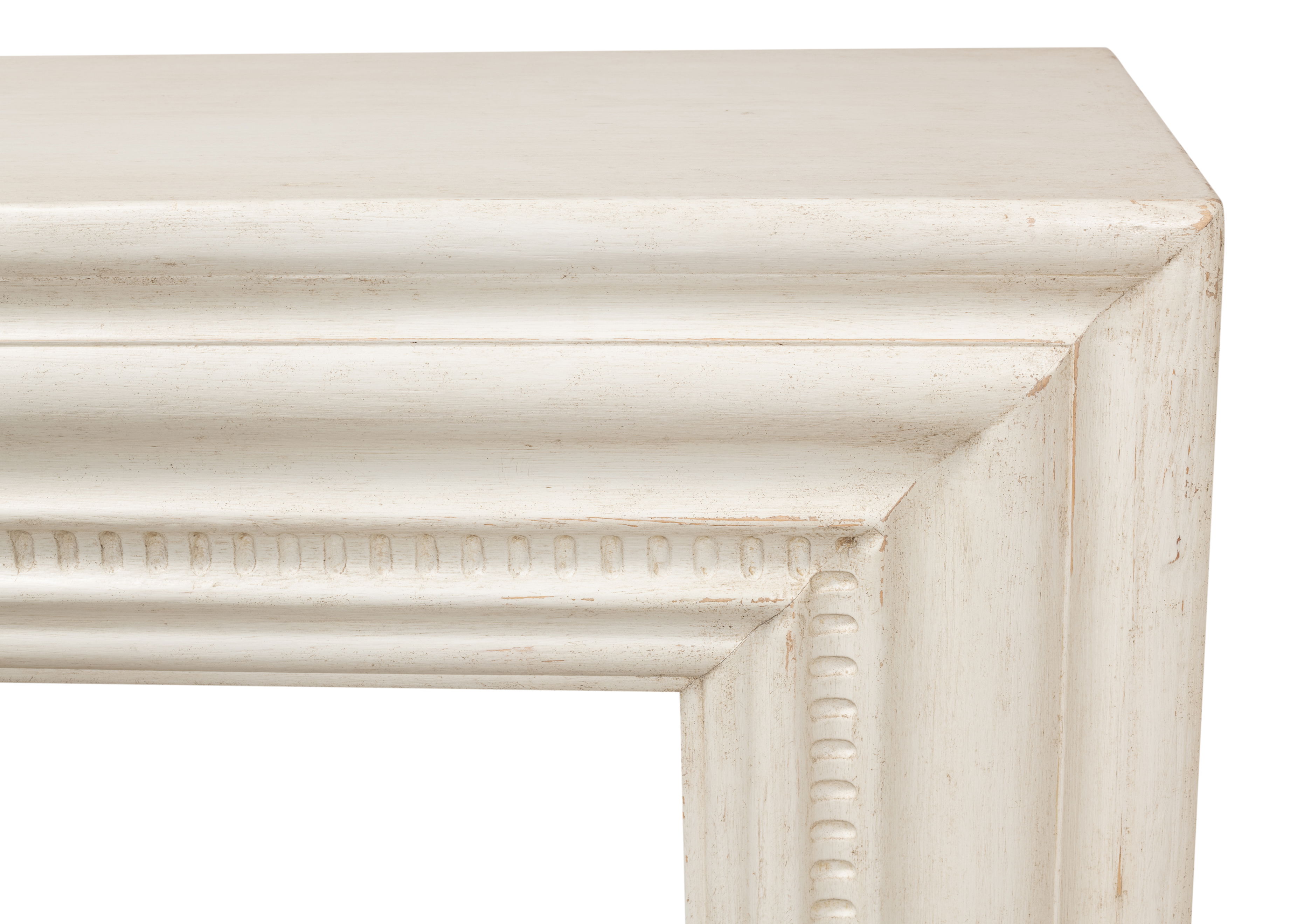 Mantel Console, Antique White, Console Table by Sarreid, 72" length x 14" width x 35" height View 13