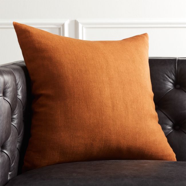 Online Designer Combined Living/Dining 20" Linon Copper Pillow with Feather-Down Insert