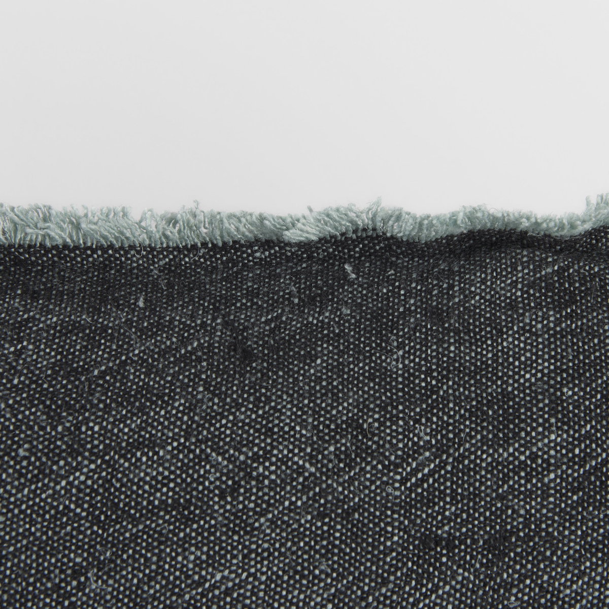 Malia 14L x 26W Black and Teal Fabric Fringed Decorative Pillow Cover, by Mercana, 14" length x 26" width x 0.2" height View 8