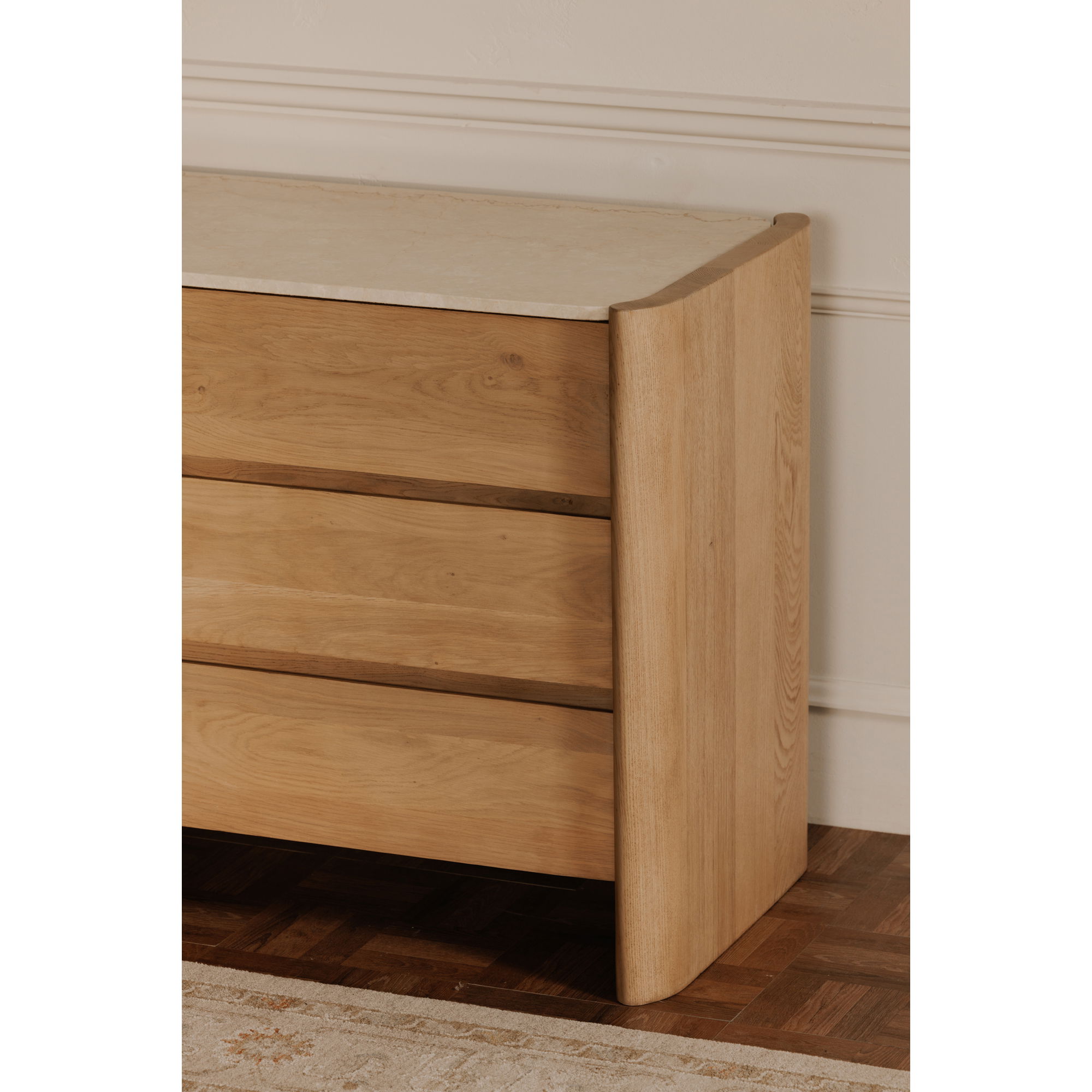 Lane 6 Drawer Dresser Natural, by Moe's Home, 72" width x 30" height x 20" depth View 9