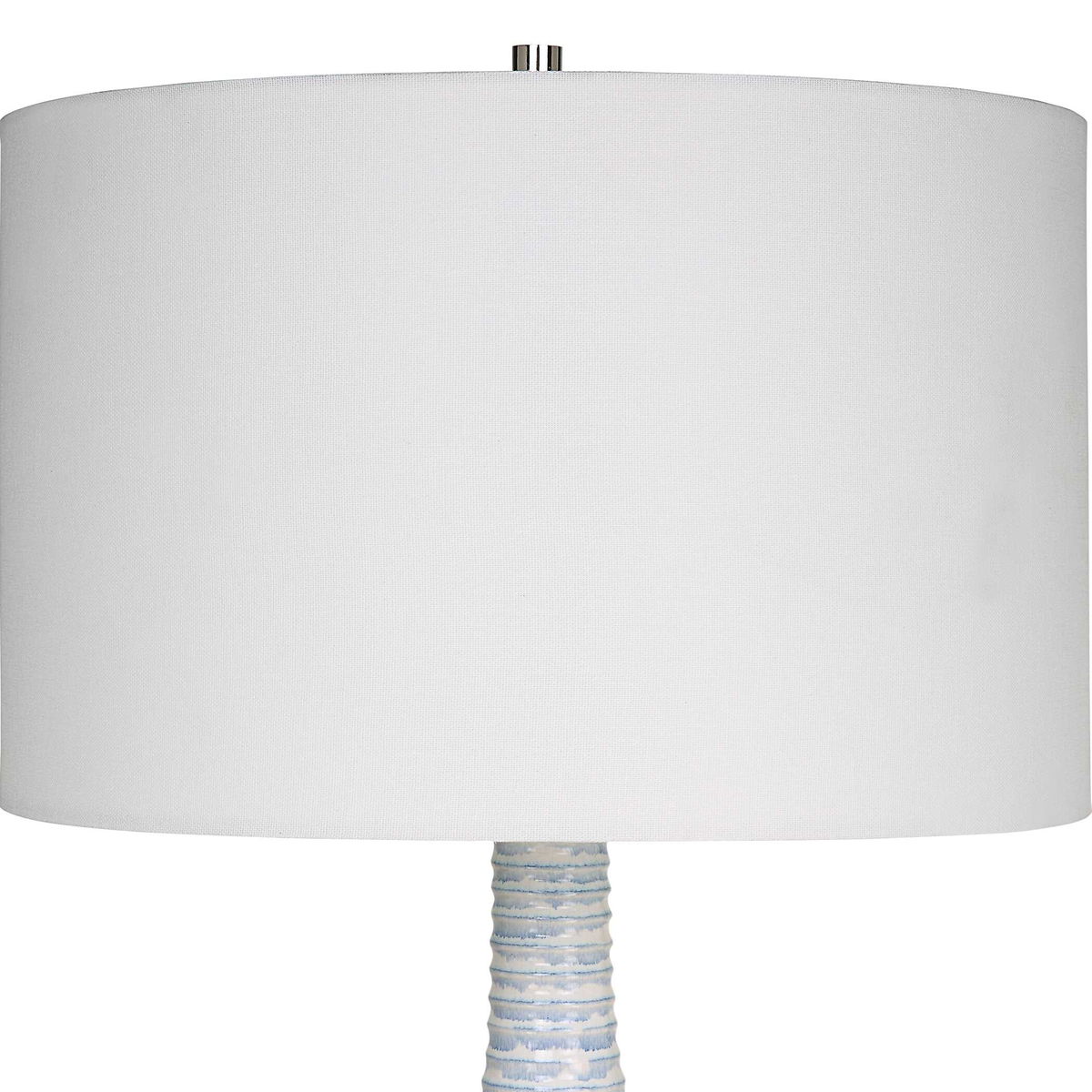 Clariot Ribbed Blue Table Lamp, by Uttermost, 16" width x 31" height x 16" depth View 6