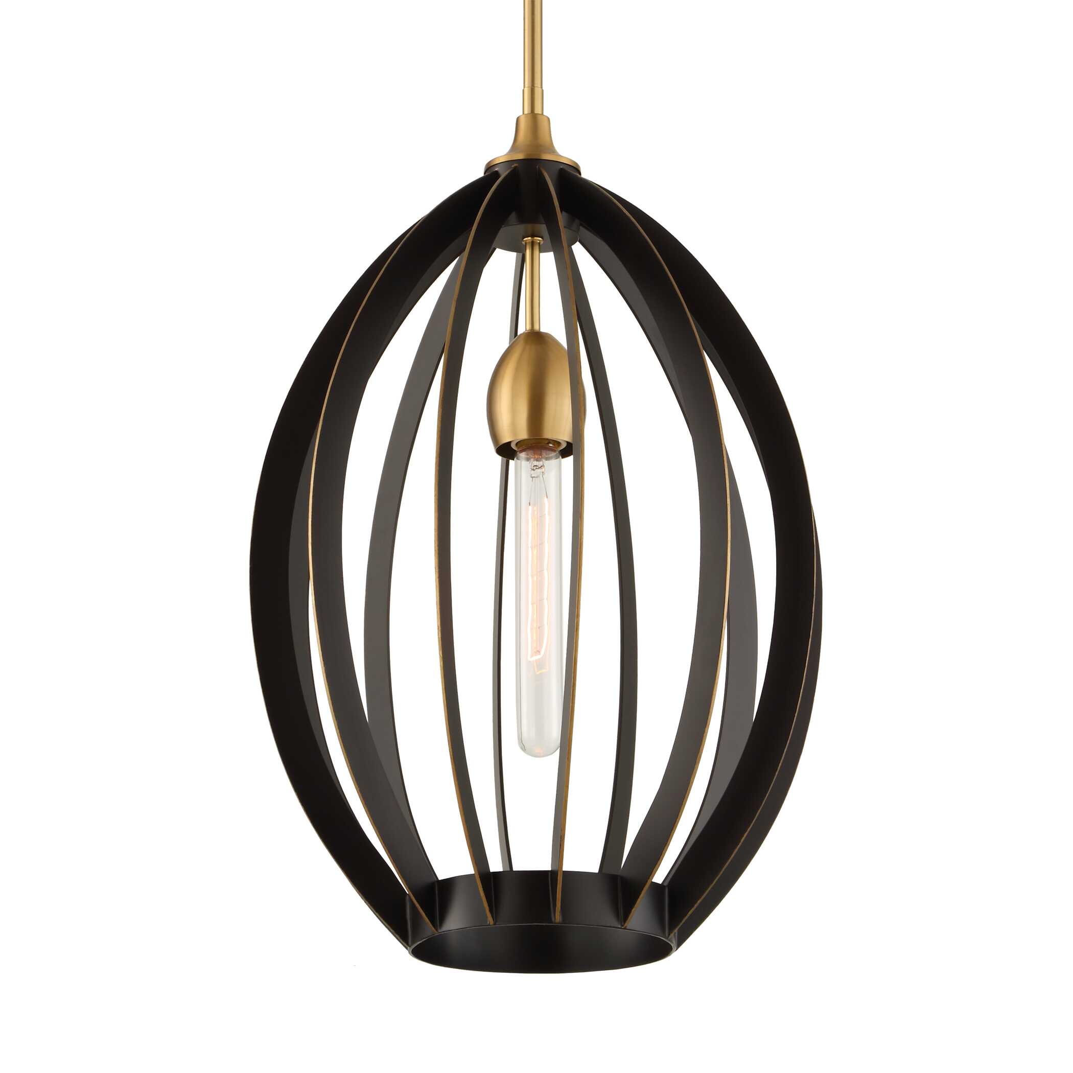 Darby 1 Light Architectural Oval Pendant large image 