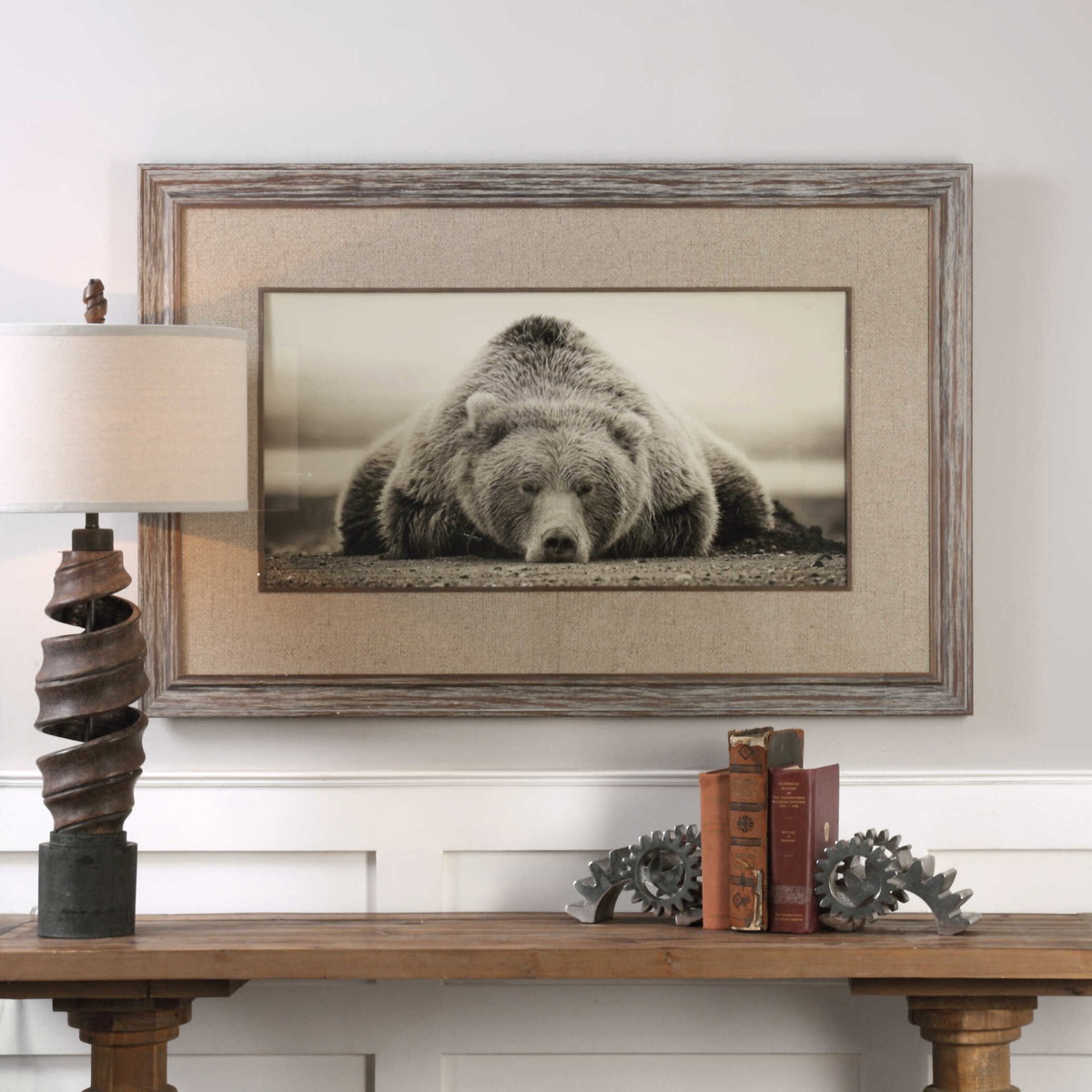 Deep Sleep Bear Print, Art by Uttermost, 50.12" width x 32.12" height x 1.12" depth View 4
