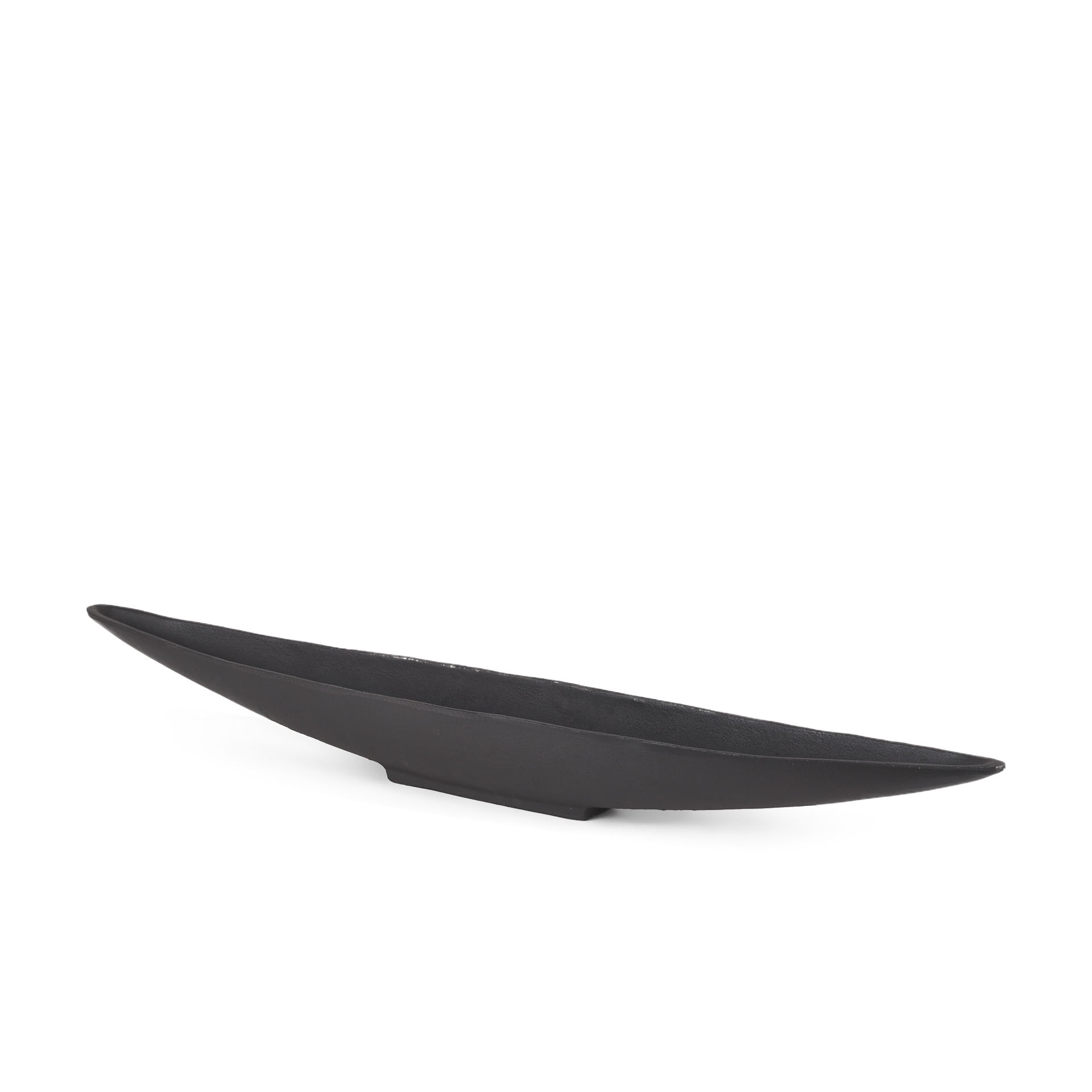 Piero Large Matte Black Metal Decorative Bowl, by Mercana, 39" length x 5" width x 4.33" height View 1