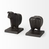 Taurus III (Set of 2) 9L x 4W Black Cast Aluminum Bull Bookends, by Mercana, 9" length x 4.25" width x 6.75" height thumbnail 6