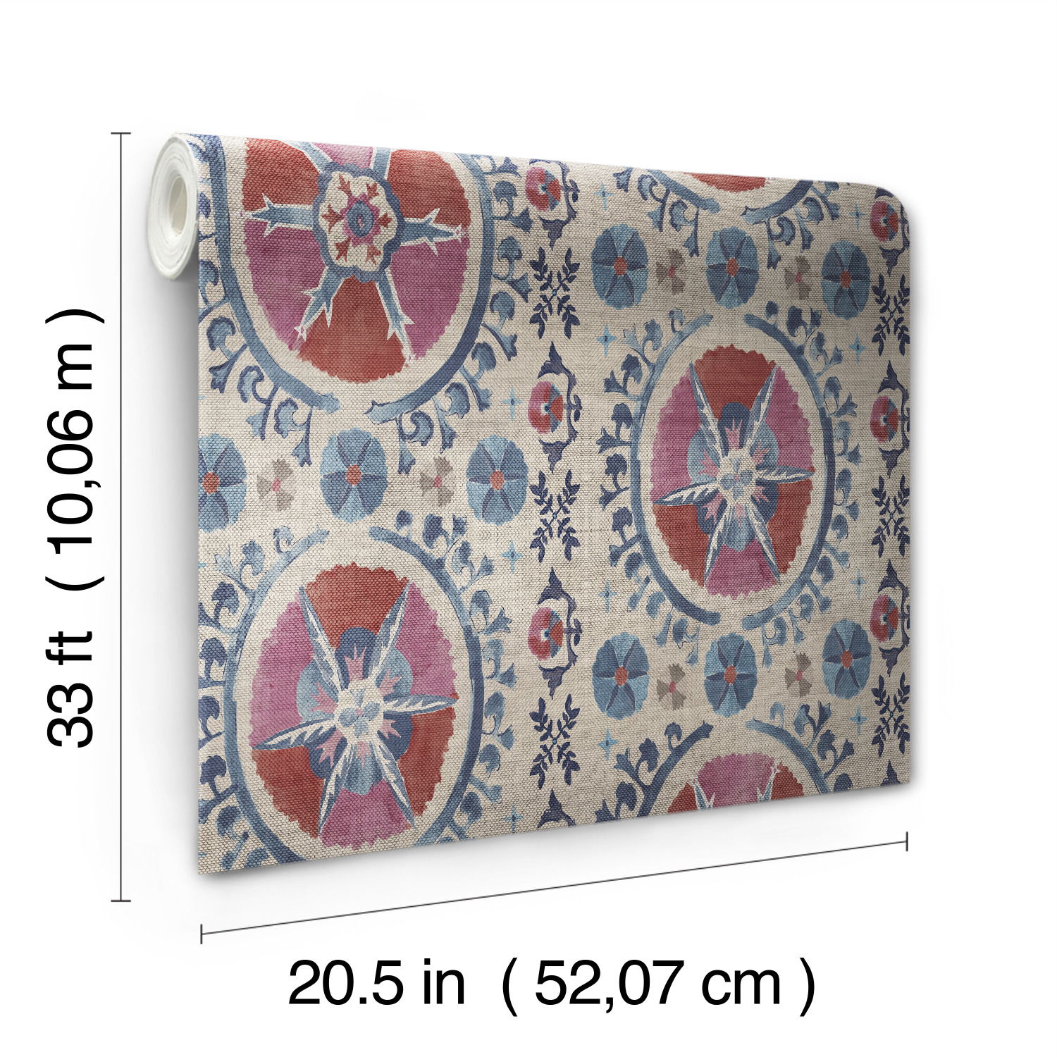 Fleurus Red & Blue Wallpaper Fleurus Red & Blue Wallpaper large image