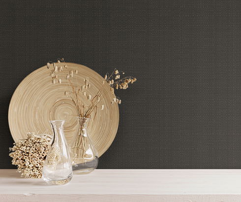 Bali Basketweave Black Wallpaper