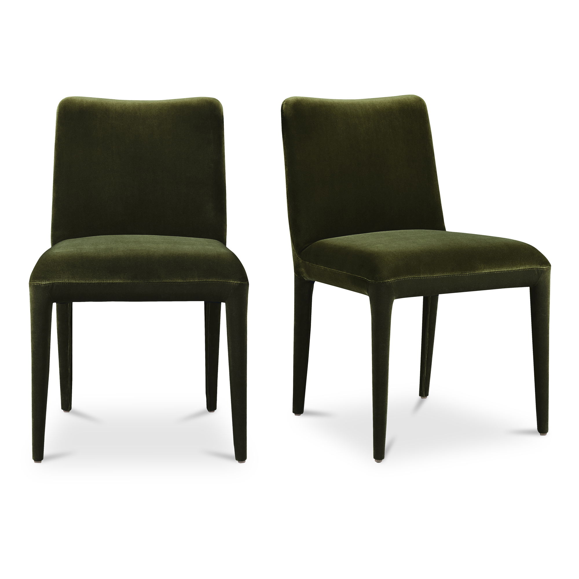 Calla Dining Chair Green Velvet - Set Of Two, by Moe's Home, 20.5" width x 33" height x 23.5" depth View 2