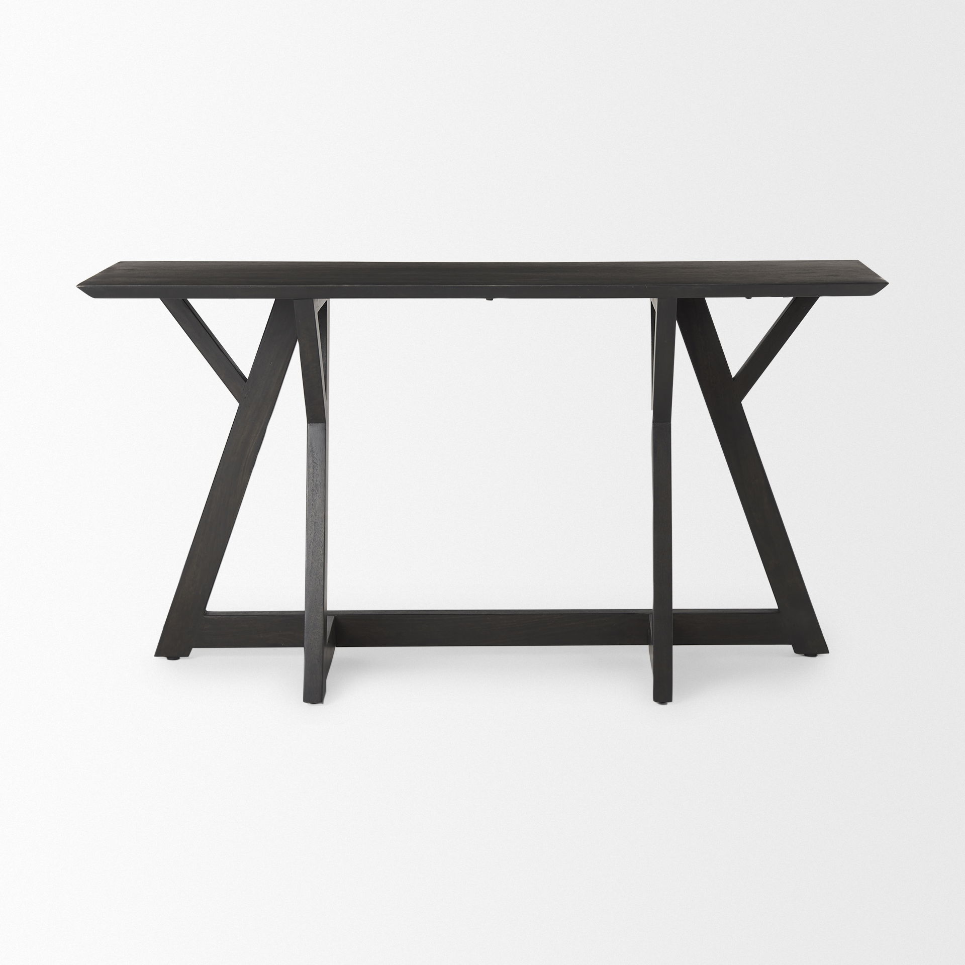 Jennings  Dark Brown Wood Console Table, by Mercana, 54" length x 16" width x 29.5" height View 3