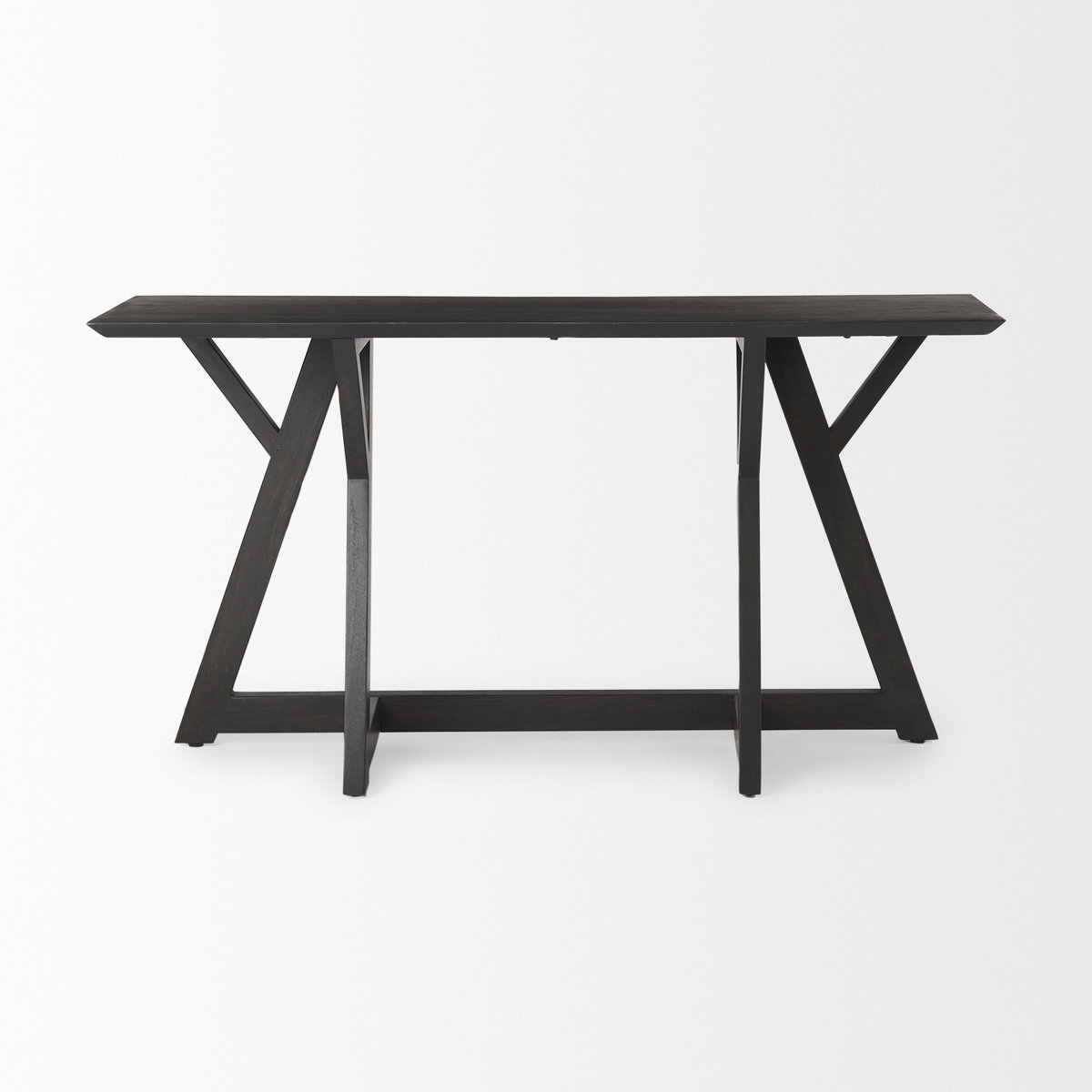 Jennings  Dark Brown Wood Console Table, by Mercana, 54" length x 16" width x 29.5" height View 3