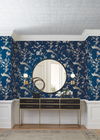 Bird & Blossom Chinoserie Blue Wallpaper thumbnail 3