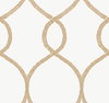Laurel Leaf Ogee Gold Wallpaper, by York Wall, 27' length x 2'3" width x 0.02" depth thumbnail