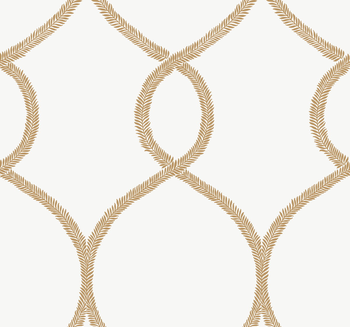 Laurel Leaf Ogee Gold Wallpaper, by York Wall, 27' length x 2'3" width x 0.02" depth