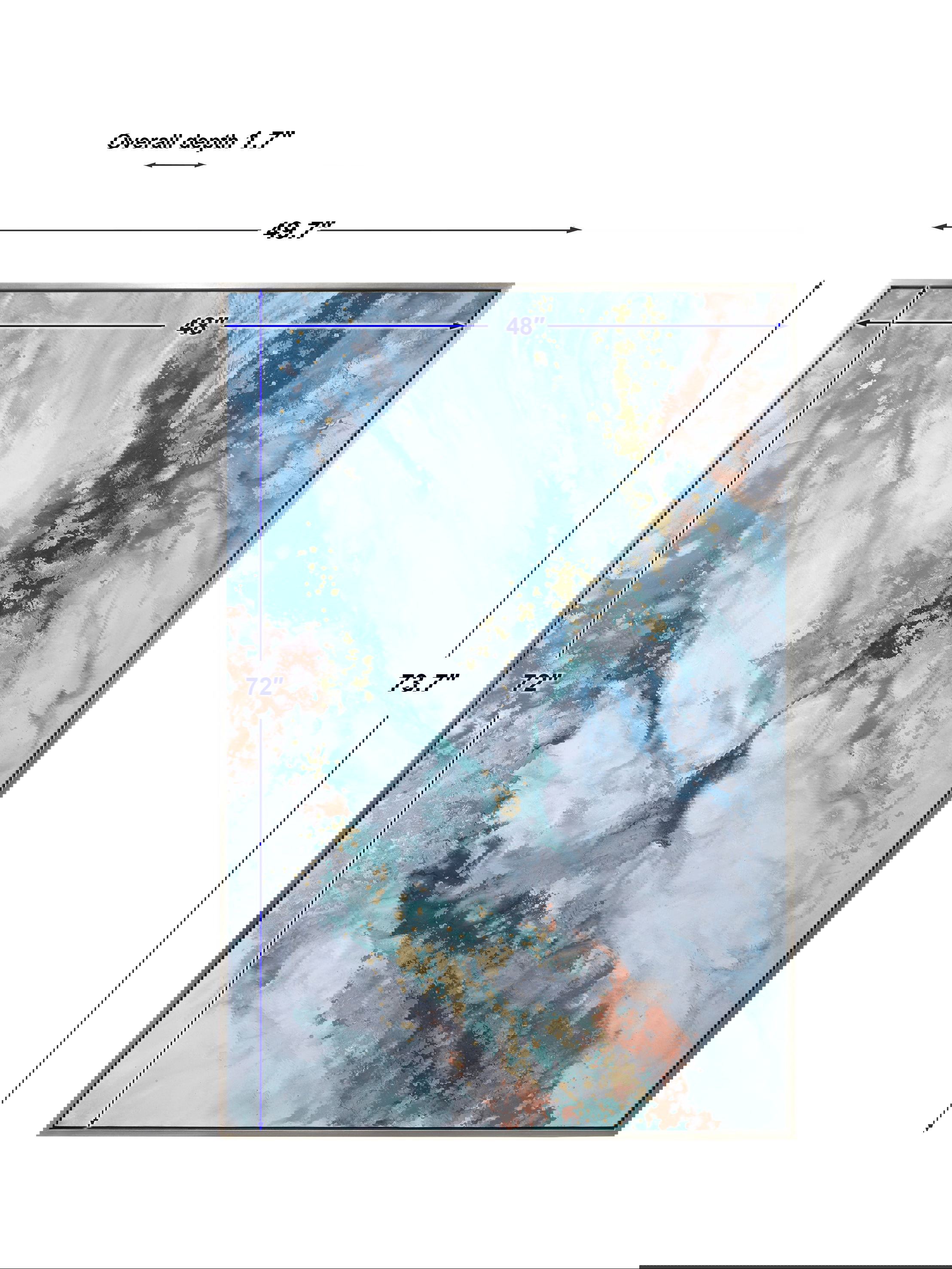 Mercury Hand Abstract Art, Painting by Uttermost, 49.7" width x 73.7" height x 1.7" depth View 3