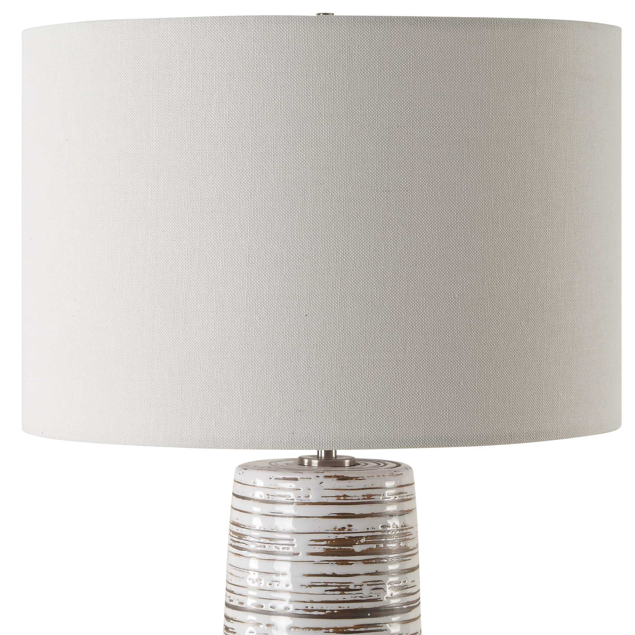 Haven White Glaze Table Lamp, by Uttermost, 15" width x 29.5" height x 15" depth View 6