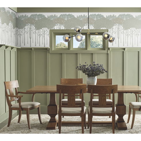 Oakwood Grove White Wallpaper