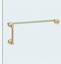 Online Designer Bathroom Connor 6" Shower Door Pull and 18" Towel Bar - Aged Brass