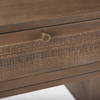 Grier 60' Medium Brown Solid Wood with Cane Office Desk, by Mercana, 60" length x 22.75" width x 30.5" height thumbnail 9