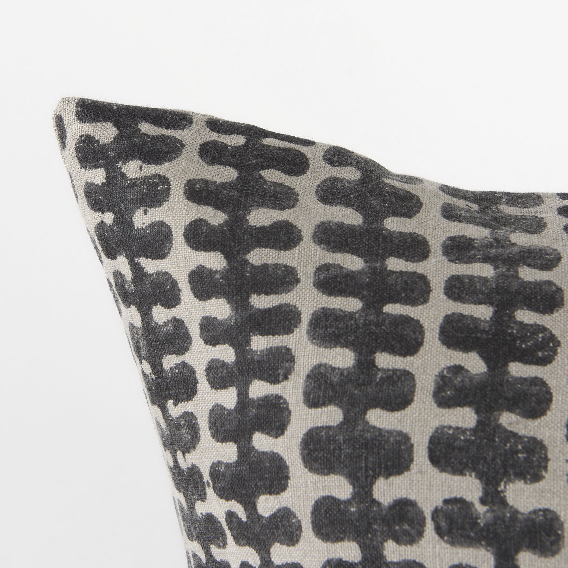 Miriam 18L x 18W Beige and Black Fabric Patterned Decorative Pillow Cover large image 
