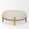 Gwynn Beige Fabric with Light Brown Wood Ottoman thumbnail 4