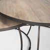 Clapp Round Light Brown with White Wash Wood and Silver Metal Nesting Coffee Tables (Set of 2), by Mercana, 44" length x 44" width x 20" height thumbnail 7