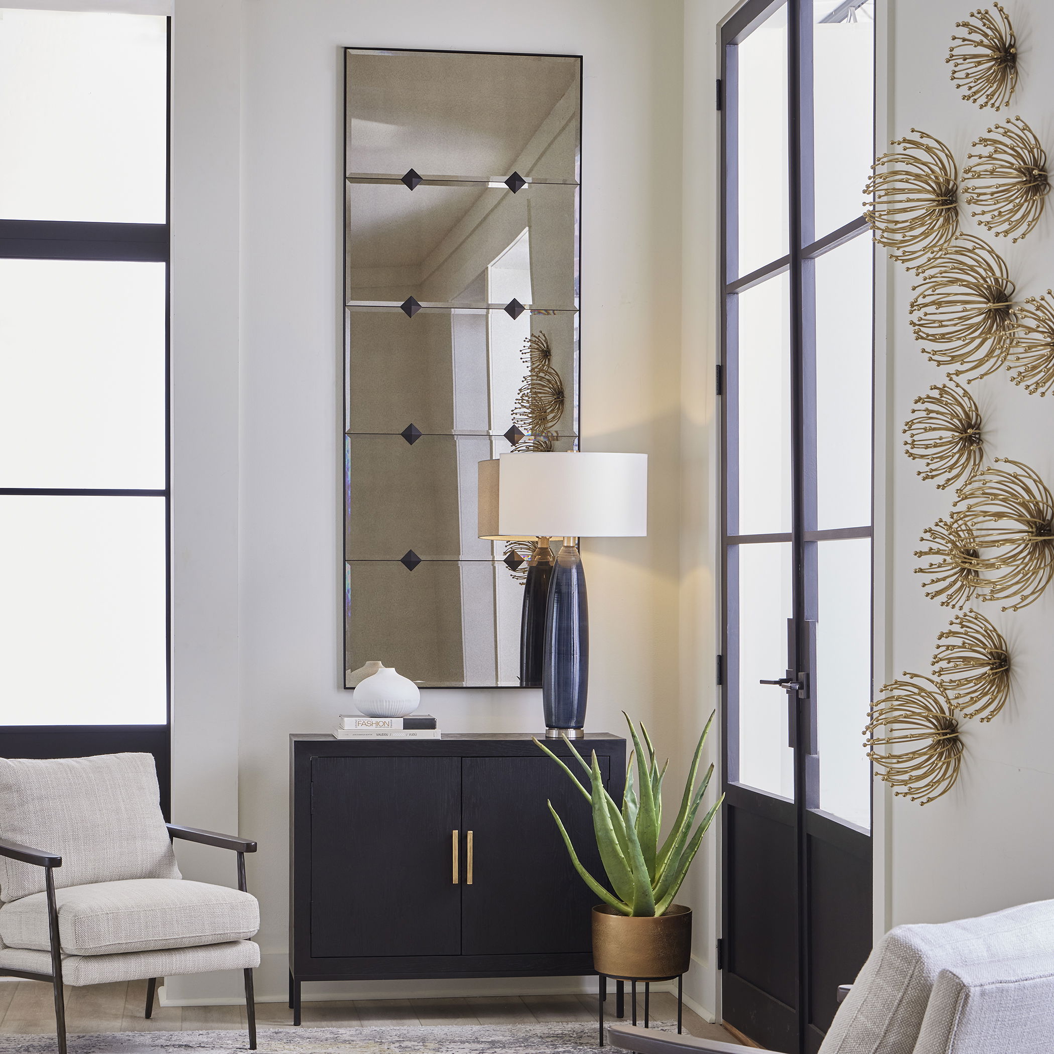 Serchio Oversized Iron Mirror, by Uttermost, 30" width x 80" height x 2" depth View 2