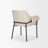 Brently Dining Chair with Oatmeal Fabric & Matte Black Metal Legs, by Mercana, 24.5" length x 29.5" width x 32.5" height thumbnail 8