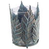 Pana II Large Green/Gold Metal Leaf Table Candle Holder thumbnail 0
