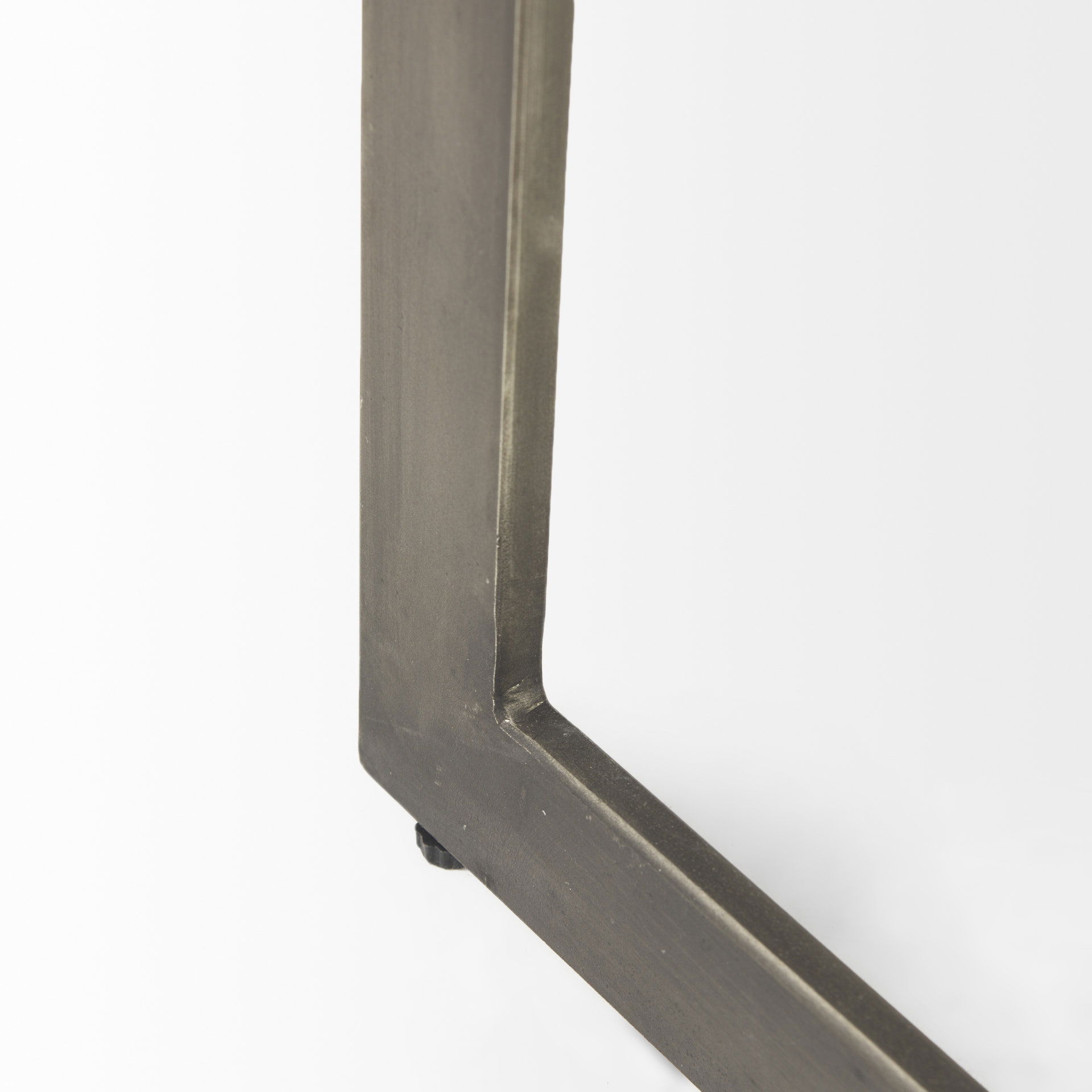 Faye 14L x 18W x 26H Medium Brown Wood with Antique Nickel Finished Metal Base C Side Table large image 