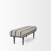 Shae Black Wood with Black and Cream Upholstered Bench, Benche by Mercana, 56.5" length x 18" width x 18.5" height thumbnail 6
