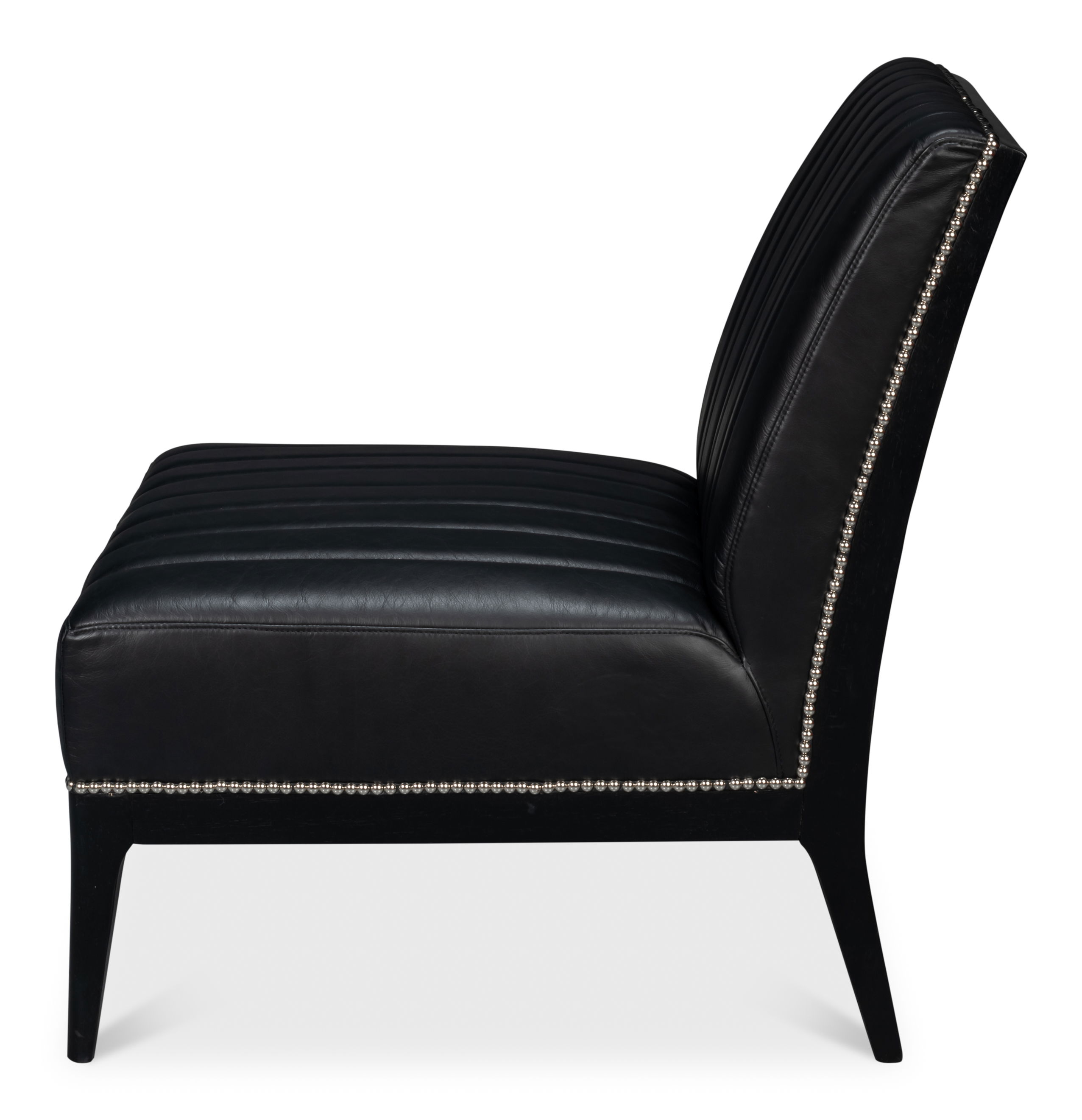 Agave Slipper Chair,Distilled Lthr, Blk large image 