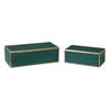 Karis Emerald Green Boxes Set/2, by Uttermost, 11.75" width x 3.75" height x 6" depth thumbnail 3