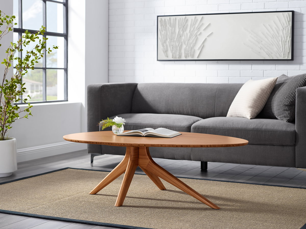 Rosemary Coffee Table, Amber, Living Room by Greenington, 34" length x 46.5" width x 16" height View 4