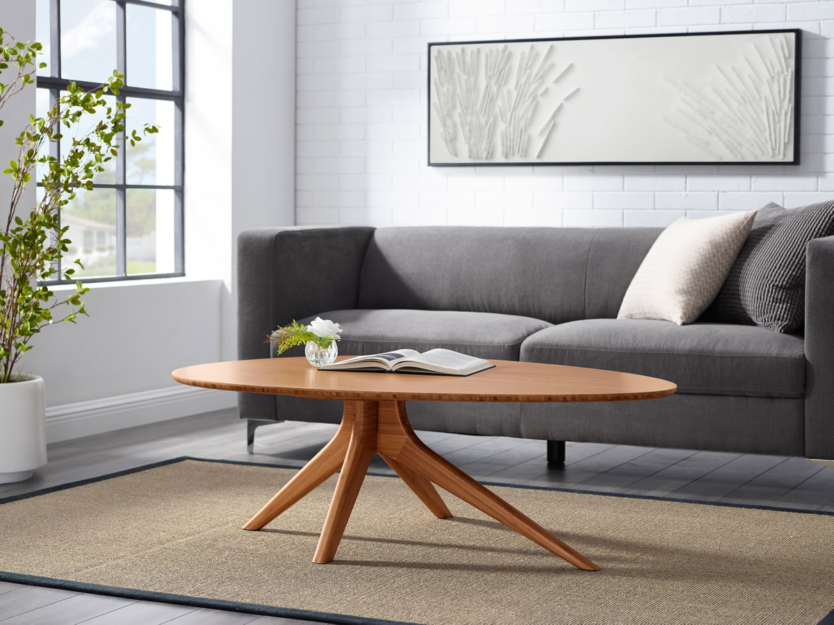 Rosemary Coffee Table, Amber, by Greenington, 34" length x 46.5" width x 16" height View 4